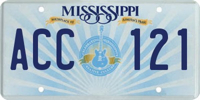 MS license plate ACC121