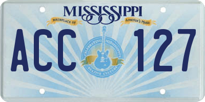 MS license plate ACC127