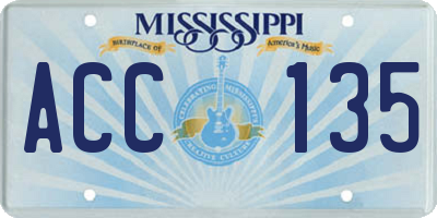 MS license plate ACC135