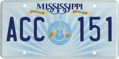 MS license plate ACC151