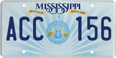 MS license plate ACC156
