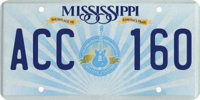 MS license plate ACC160