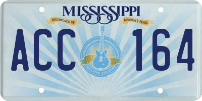 MS license plate ACC164
