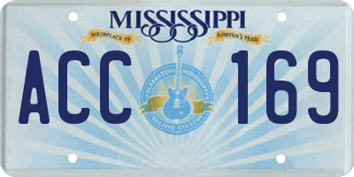 MS license plate ACC169