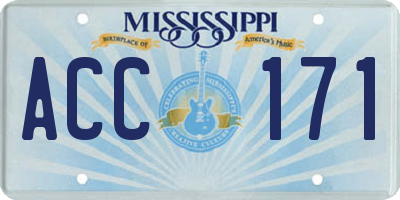 MS license plate ACC171