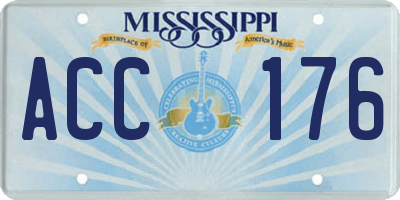 MS license plate ACC176