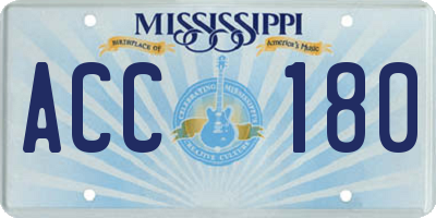 MS license plate ACC180
