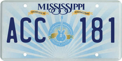 MS license plate ACC181