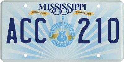 MS license plate ACC210