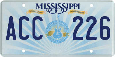 MS license plate ACC226