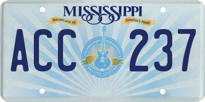 MS license plate ACC237