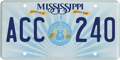 MS license plate ACC240