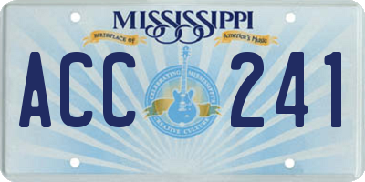 MS license plate ACC241