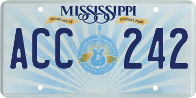 MS license plate ACC242