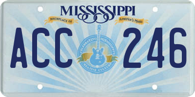 MS license plate ACC246