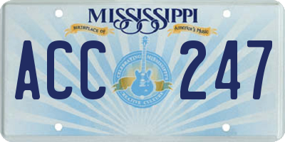 MS license plate ACC247