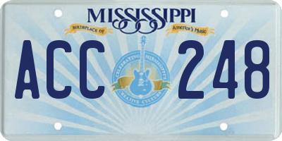 MS license plate ACC248