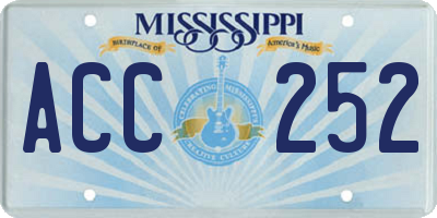 MS license plate ACC252