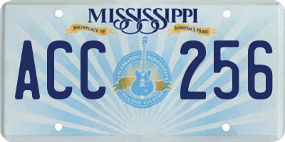 MS license plate ACC256