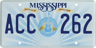 MS license plate ACC262