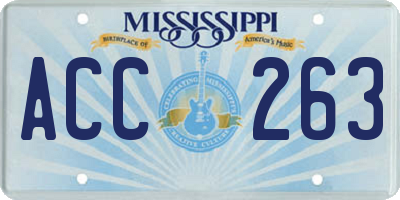 MS license plate ACC263