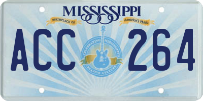 MS license plate ACC264