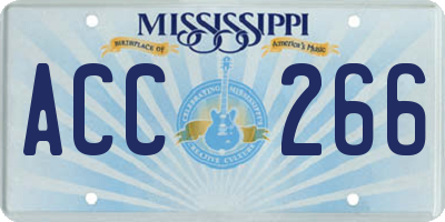 MS license plate ACC266
