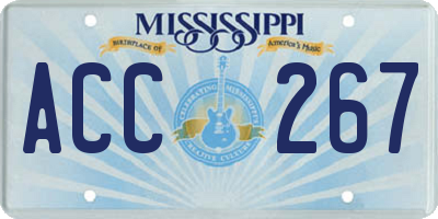 MS license plate ACC267