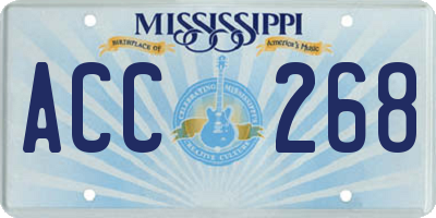 MS license plate ACC268