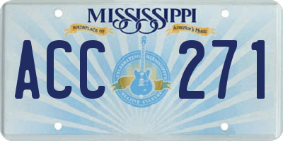 MS license plate ACC271