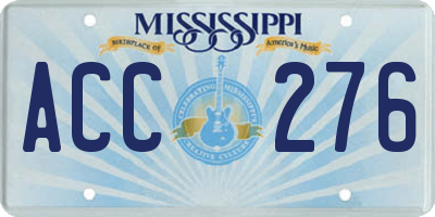 MS license plate ACC276