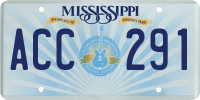 MS license plate ACC291