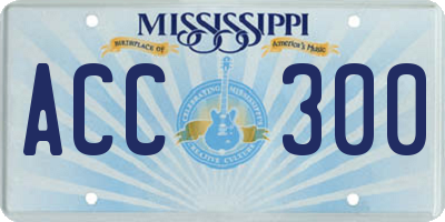 MS license plate ACC300