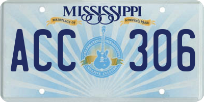MS license plate ACC306