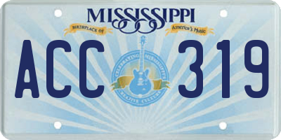 MS license plate ACC319