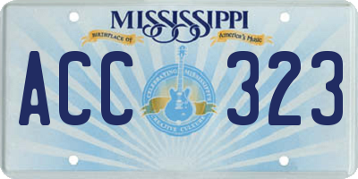 MS license plate ACC323