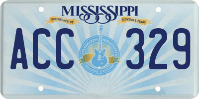 MS license plate ACC329