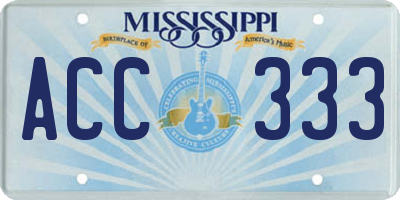 MS license plate ACC333