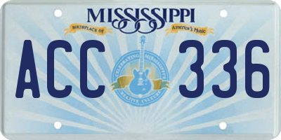 MS license plate ACC336