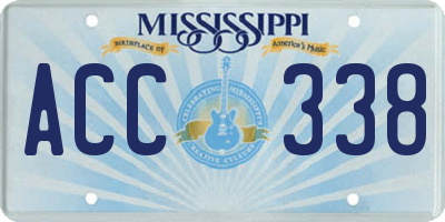 MS license plate ACC338