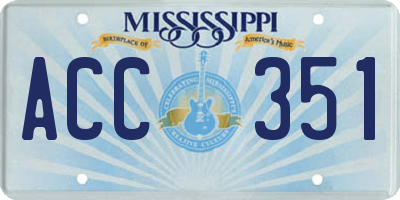MS license plate ACC351
