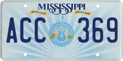 MS license plate ACC369