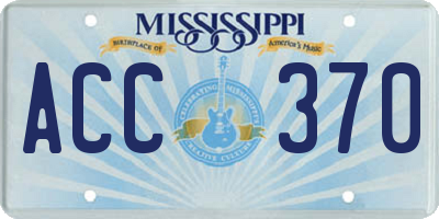 MS license plate ACC370