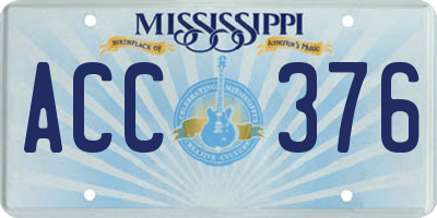 MS license plate ACC376