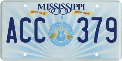 MS license plate ACC379