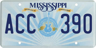 MS license plate ACC390