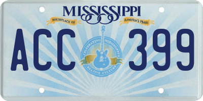 MS license plate ACC399