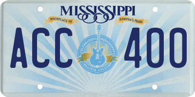MS license plate ACC400