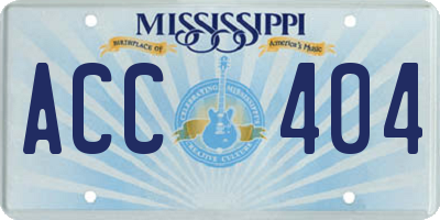 MS license plate ACC404