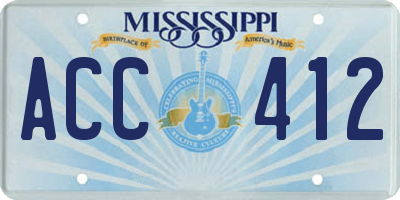 MS license plate ACC412